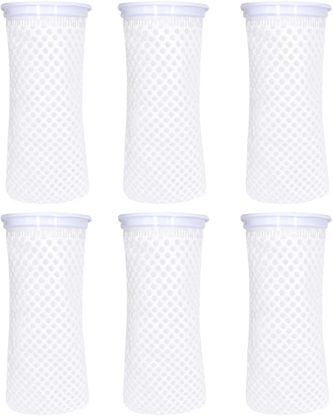 6 Pcs 4Inch Ring Honeycomb Filter Socks 150 Micron, Aquarium Filter Sock 3D Honeycomb Design, Aquarium Felt Filter Bags for Freshwater Saltwater Aquarium, Fits Eshopps and Aqueon, 9.5Inch Long