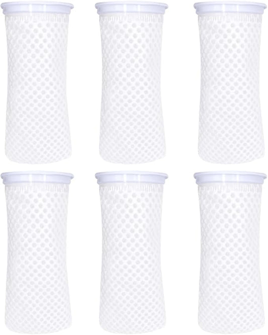 6 Pcs 4Inch Ring Honeycomb Filter Socks 150 Micron, Aquarium Filter Sock 3D Honeycomb Design, Aquarium Felt Filter Bags for Freshwater Saltwater Aquarium, Fits Eshopps and Aqueon, 9.5Inch Long