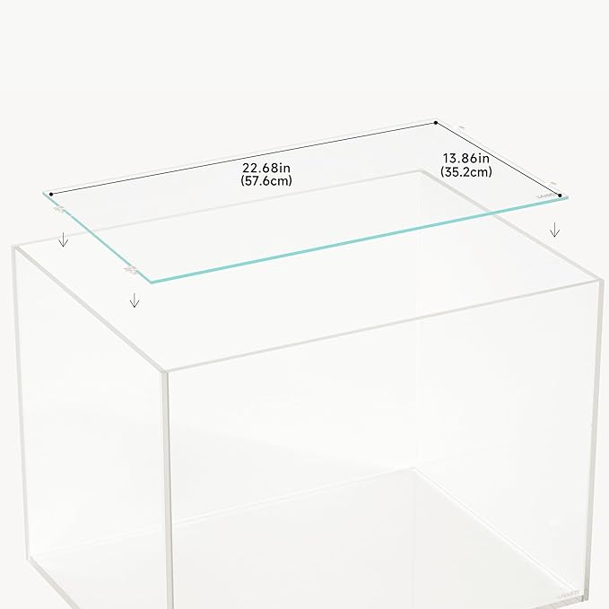 LANDEN 4mm Thick Clear Glass Aquarium Lid,Includes 4 Clips for Secure Placement, 576 x 352mm(22.68x13.86 inches) for 584-588 mm Inner Length Aquariums,Adapted to LANDEN SD604545,RF604540