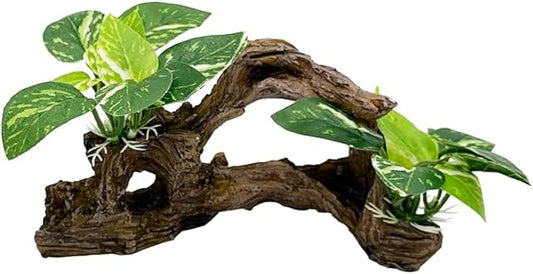Fish Tank Decorations Aquarium Decor Ornaments Betta Silk Leaf pad Hammock Artifical Driftwood Cave Goldfish Bowl Accessories (Type-E)