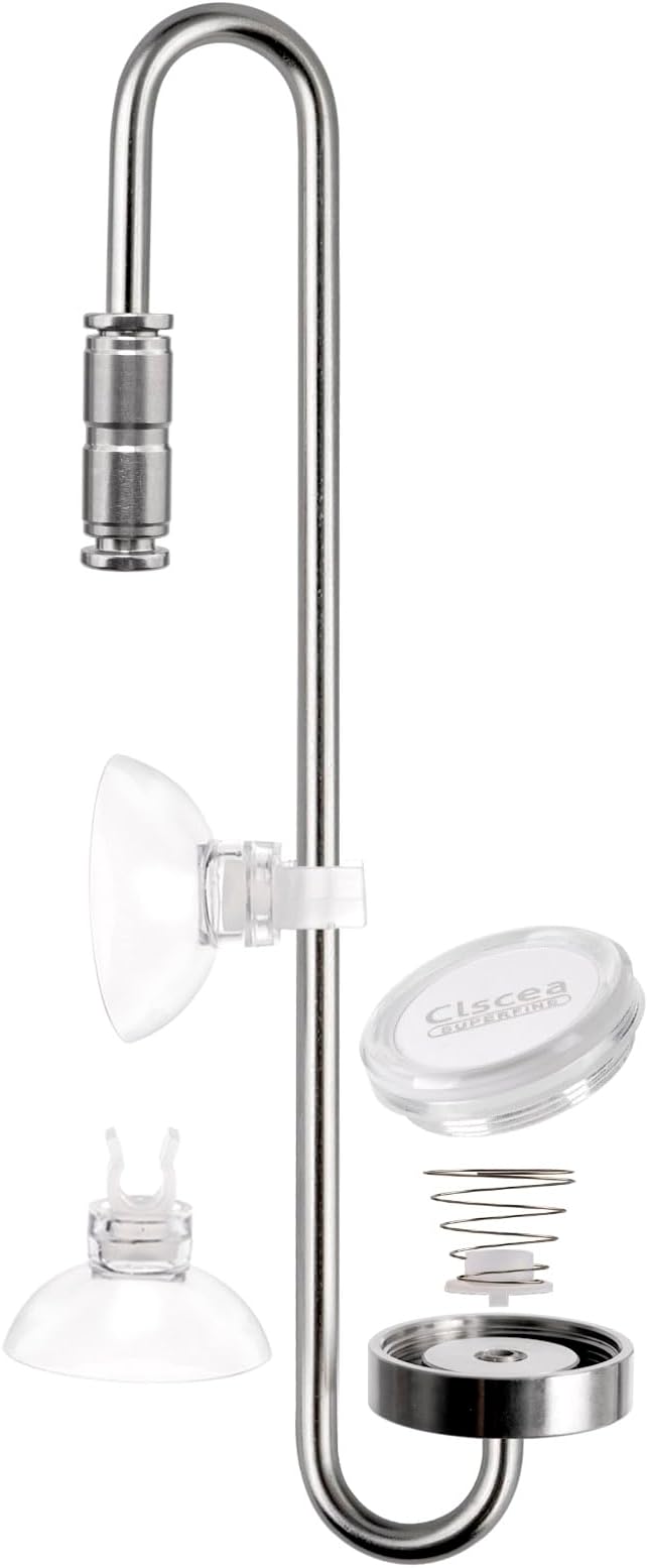 Aquarium Stainless Steel CO2 Diffuser Atomizer with Integrated Check Valve, DC300-25