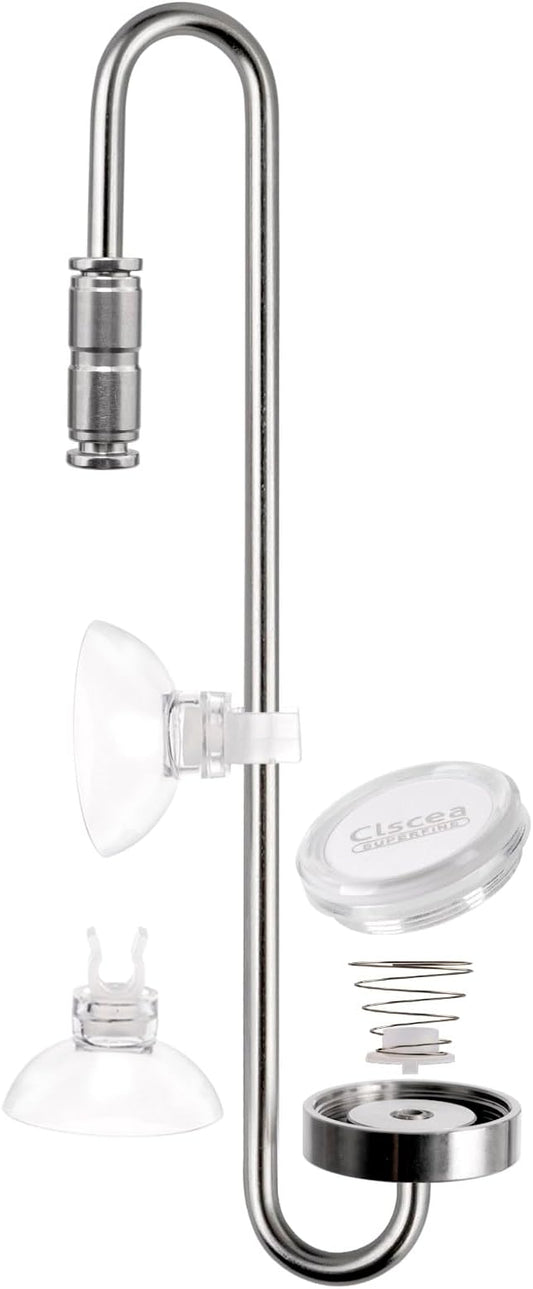 Aquarium Stainless Steel CO2 Diffuser Atomizer with Integrated Check Valve, DC300-25