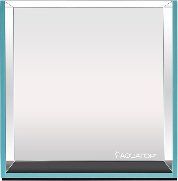 Aquatop High Clarity Low Iron Glass Cube Aquarium, 2.11-Gal – 5mm Thick Glass – Slim Design – Fresh & Saltwater – Desktop Tank with Silicone Sealing