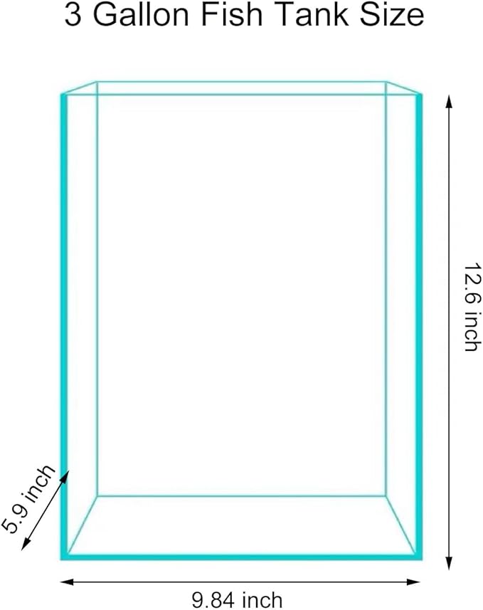 Vimvins 3 Gallon Glass Fish Tank, Easy to Maintain Small Aquarium for Betta/Snails/Shrimp and Aquatic Planting.