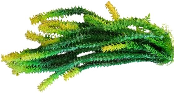 Jumbo Dark Green Aquarium Pond Artificial Plant Stands Over 3 Feet (100cm) Tall with Heavy Base Bushy Foliage, Extra Long Plastic Seaweed Aquascaping Decoration