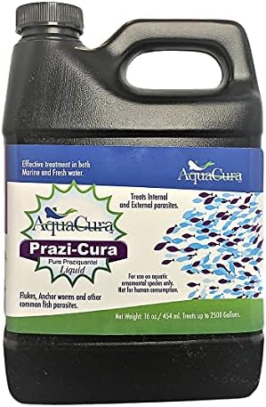 Prazi-Cura Liquid - Safest, Most Effective Parasite Treatment for Koi, and Aquarium Fish! Treats up to 2500 gallons.