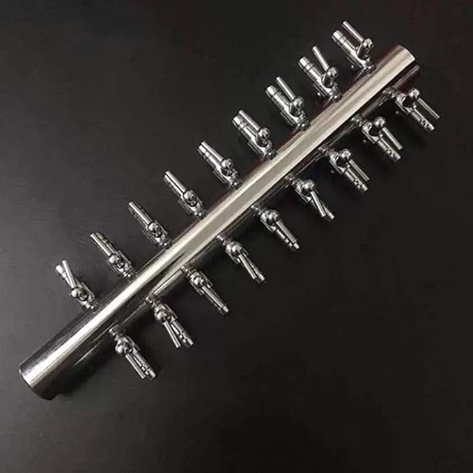 Aquarium Air Valve 18 Way Inline Manifold Air Flow Pump Tubing Splitter Lever Control Valve