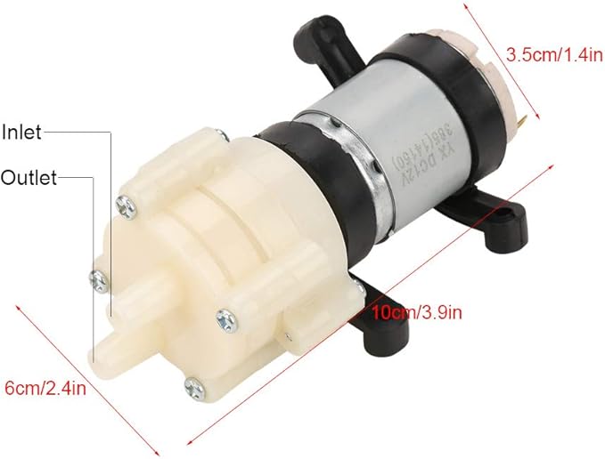 385 DC 12V Mini Water Suction Pump Low Noise Electric Diaphragm for Tea Machine Fish Water Dispenser