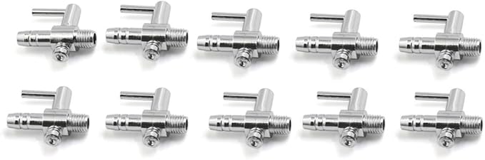 uxcell 10Pcs Stainless Steel Single Way Air Valve Distributor for Aquarium Pump