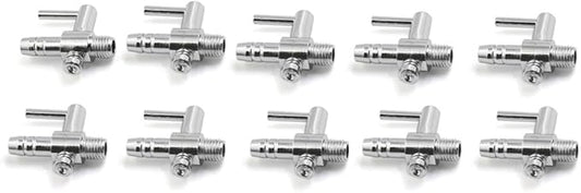uxcell 10Pcs Stainless Steel Single Way Air Valve Distributor for Aquarium Pump