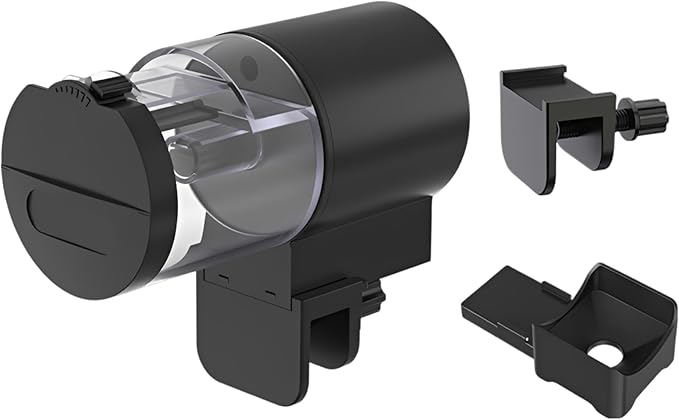 Automatic Fish Feeder for Aquarium, Smart Black Plastic Auto Dispenser with 7-Gear Precision Timer, Moisture-Proof, 100 ml Capacity, 4.7 x 2.4 x 3.0 in for Fish & Turtles