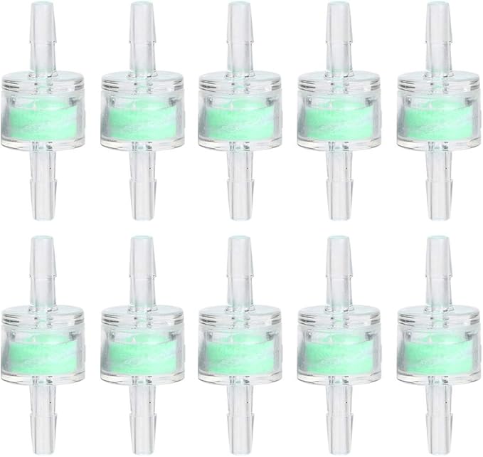 10PCS ABS Silicone Tube Filter, Plastic Fish Tank Check Valve, Aquarium Hose Filters for Fish Tanks and Aquarium(4MM)