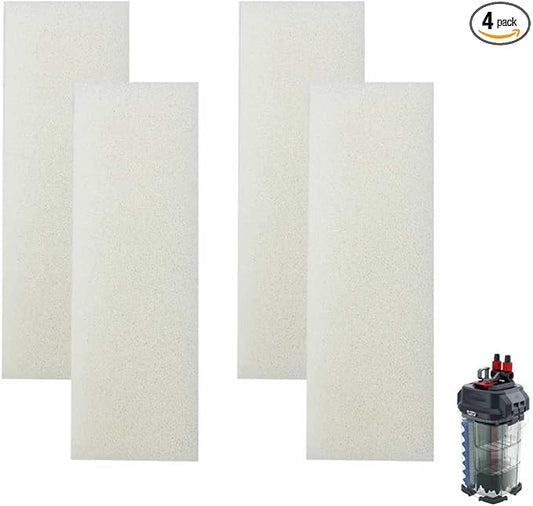 Foam Filter Pad Block for Fluval 204/205/206/207/304/305/306/307 Canister Filters, A222A1 Aquarium Bio Foam Sponge Replacement Kit for Mechanical & Biological Filtration, Non-compressed Packaging-4Pcs