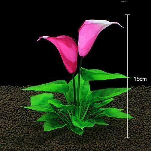 2Pcs Flower Aquarium Decoration Artificial Aquatic Plant Waterweed Craft Silk Plastic Plants ,Artificial Fish Tank Decorations,Used for Household and Office Simulation Hydroponic ,Aquarium Plants