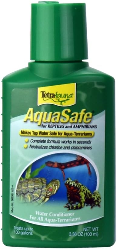 TetraFauna AquaSafe for Reptiles and Amphibians 3.38 Oz, Aqua-Terrarium Water Conditioner, Makes Tap Water Safe