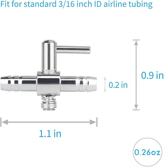 Pawfly 6 PCS 1-Way Aquarium Air Flow Control Lever Straight Valve Distributor Splitter for Fish Tank