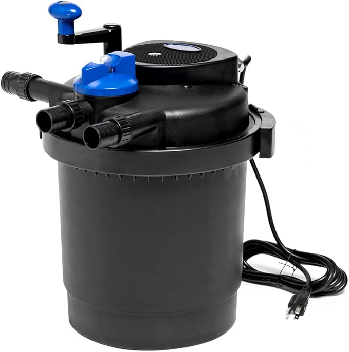 Grech CPF-2500 Pond Bio Pressure Filter UVC 13-watt Up to 1600 Gallons with 720GPH Fountain Pump