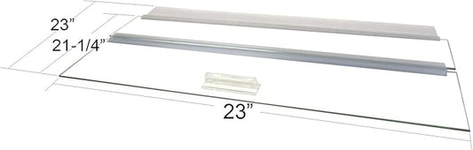 Glass Canopy for Aquariums with and Without Center Braces, 5 Gallon to 200 Gallon Aquariums (Tank Without Center Brace, 24" L x 24" W)