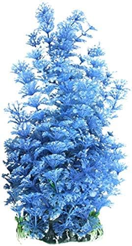 Plastic Aquarium Plant/Grass Decorative, Blue/White