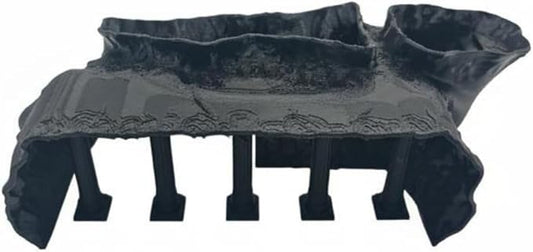 Roman Column Tunnel Freshwater and Saltwater Aquarium Cave Tunnel Easy to Maintain for Terrarium, Vivarium, Black, S