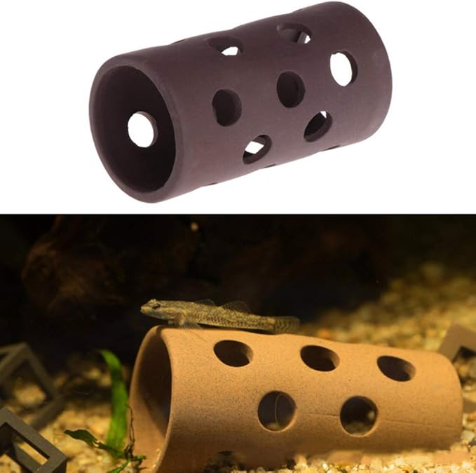 POPETPOP 2Pcs Betta Cave Hollow Hiding Cave Ornament - Betta Fish Accessories, Aquarium Decorations Purple Sands Fish Shrimp Habitat
