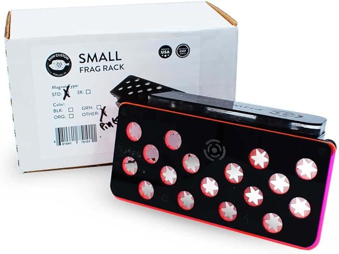 Small Pink Magnetic Coral Frag Rack w/Frag Lock for up to 3/4 Glass Aquariums | Acrylic 17 Hole Plugs Reef Holder for Saltwater Marine Reef Fish Tanks