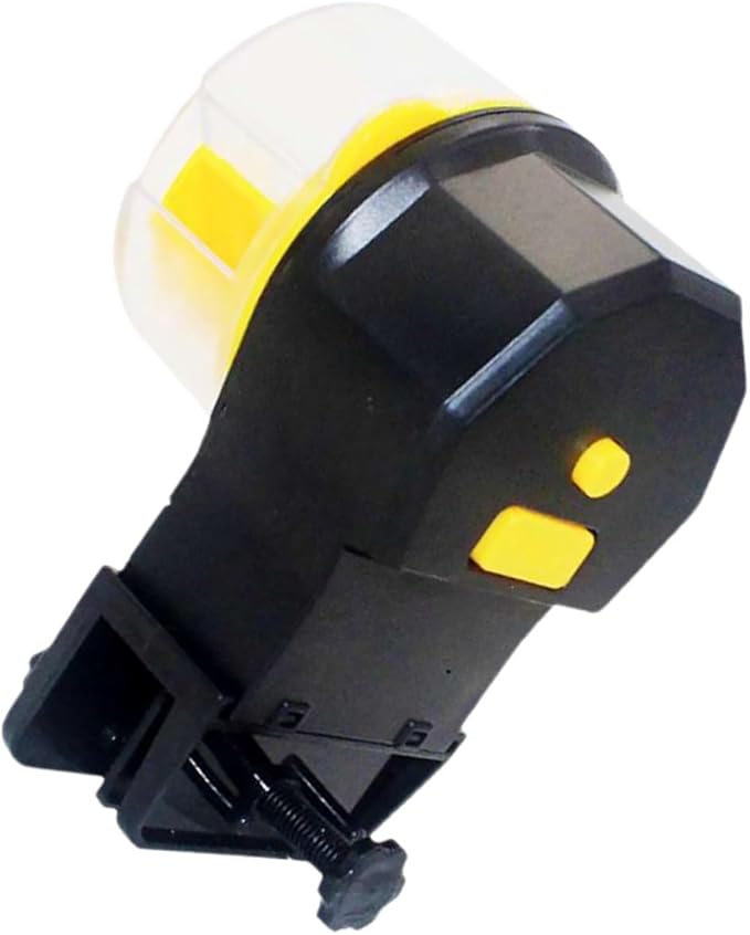 Automatic Aquarium Fish Feeder Adjustable Timer Large-Capacity Vacation Feeding Tool for Fish Tank, Turtle Feeder, Yellow Plastic Dispenser Without Batteries