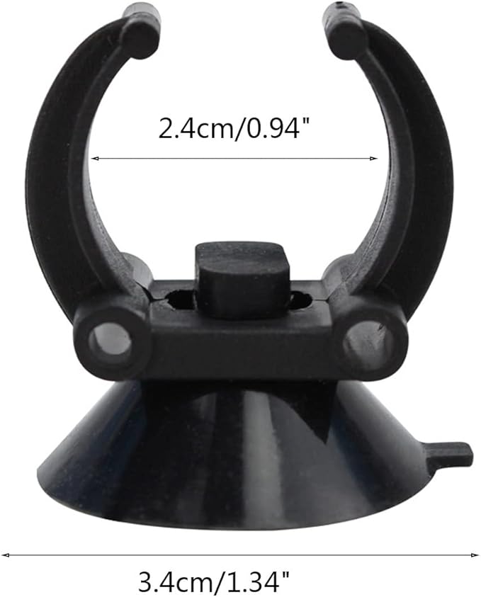 Heater Suction Cups for Aquarium Heaters Sucker with Clip Hose Tube Holders Clamps for Fish for Tank Accessories Easy to Aquarium Heater Suction Cups with Clips, Black