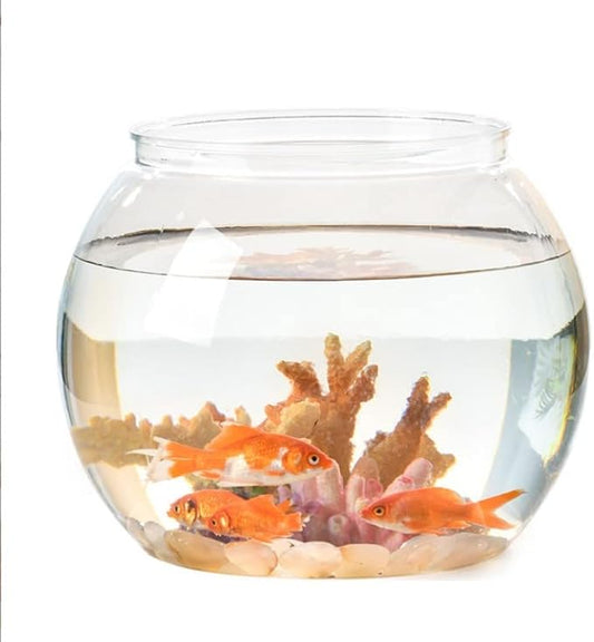 Transparent Fish Bowl, Fish Breeding Box Plastic Fish Bowls Round Aquarium Multipurpose Small Round Fish Tank for Desk Bookcase Decoration