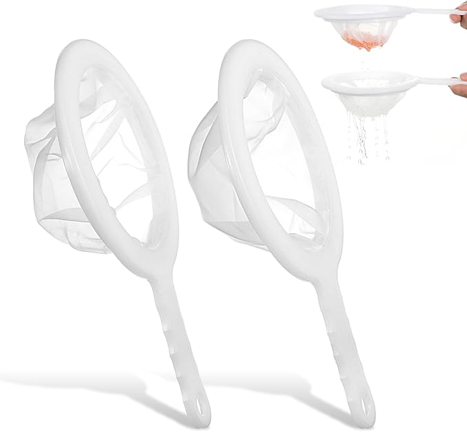 2 PCS Baby Brine Shrimp Net Sieve, 80 Mesh 200 Mesh Kit, Small Fish Aquarium Net for Brine Shrimp Eggs Hatchery, Fry Eggs for Hatching Baby Fish Separator