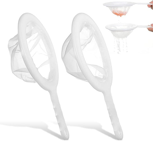 2 PCS Baby Brine Shrimp Net Sieve, 80 Mesh 200 Mesh Kit, Small Fish Aquarium Net for Brine Shrimp Eggs Hatchery, Fry Eggs for Hatching Baby Fish Separator