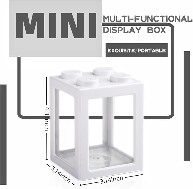 Mini Sea Monkey Tank, Stackable Aquariums for Fairy Shrimp Eggs Moss Balls, 0.25 Gallon Temporary Betta Fish Tank, Ant Feeding Case, Small Reptile Tank