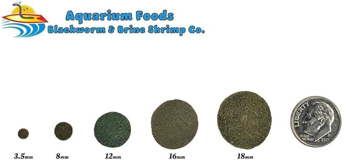 16mm - 5/8" Medium/Large Sinking Wafers of Algae, Spirulina, Veggies for All Tropical Fish, African Cichlids, Shrimp, Snails, Crabs, Catfish, Plecos..…1-lb 12.3oz Clear Bag