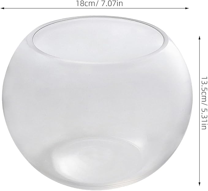 ERINGOGO Glass Vase Round Glass Fish Bowl, Clear Fish Tank Aquarium Bowl for Betta Goldfish Flower | Flower Vase Centerpiece Fish Bowl