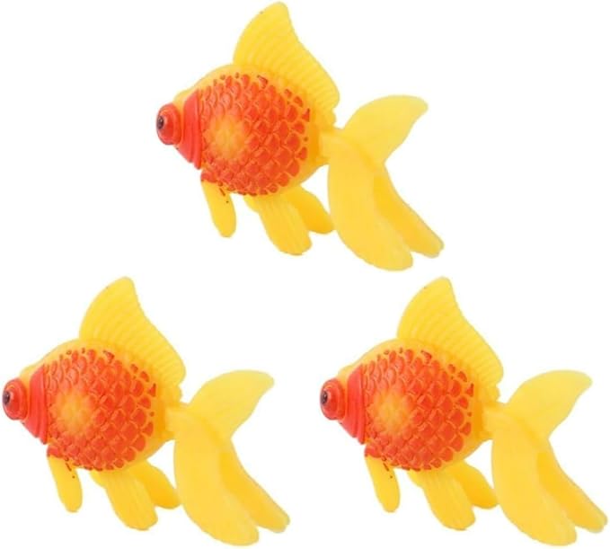 3 Pack Gold,orange Artificial Aquarium Fishes Fake Fish Plastic Fish Aquarium Moving Fishes Ornament Decoration Orange Goldfish for Aquarium Fish Tank Aquarium Décor Thematic Ornaments,Aquarium Décor