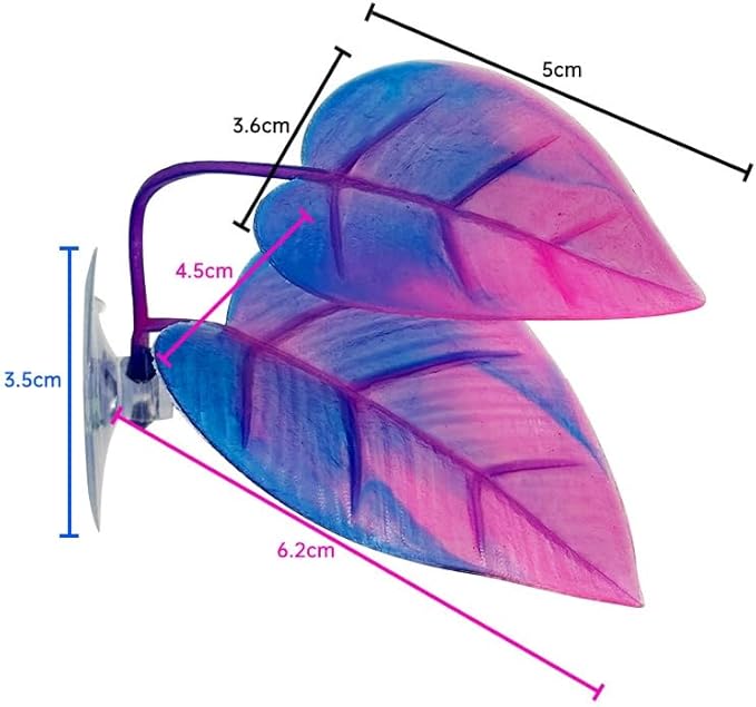 ZCZQC 3PCS Artificial Simulated Fighting Leaf Purple Pink Aquarium Pet Supplies Fish Tank Aquascape Decorative Resting Spawning Breeding Bed Plant Mat