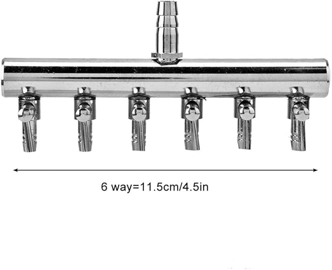 Aquarium one-Way air Flow Valve, Control Valve, for Aquarium Applications(8 to 4mm 6-Hole Diverter Head)