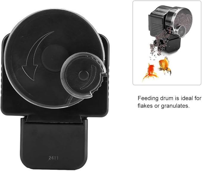 Automatic Fish Feeder, Programmable Schedule with Premium ABS Material, Aquarium Feeder 2.56 Inch Capacity for Home Tank Owners, Hobbyists, Vacation Feeding, and Daily Care