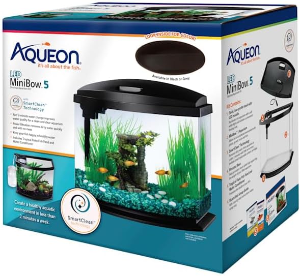 Aqueon 00800201: Aquarium Kit Mini Bow Led Blk 5G