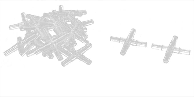 uxcell Plastic Universal Fish Tank Aquarium 4 Ways Cross Design Air Valves Splitter 20 Pcs Clear