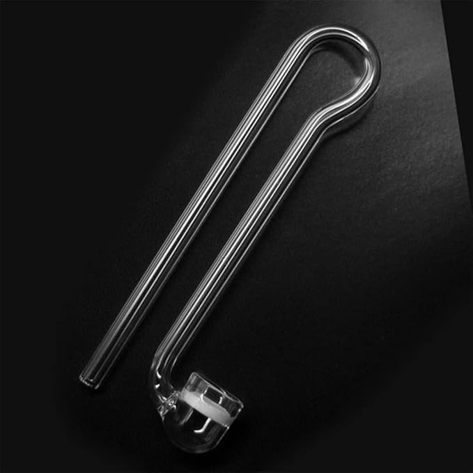 ljhnba Glass CO2 Diffuser Transparent Atomizer U-Shape R-Shape for Planted for Tank Easy to Use Aquarium Accessories Glass Co2 Diffuser for Aquarium