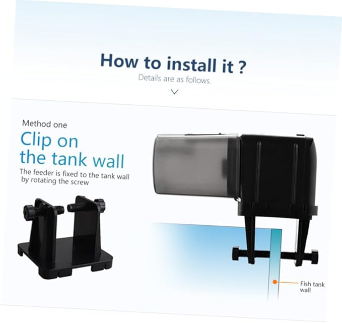Angoily Automatic Fish Feeder Intelligent Timing Device for Fish Tanks and Ponds Capacity Feeding Schedule for Vacation Use Black Design