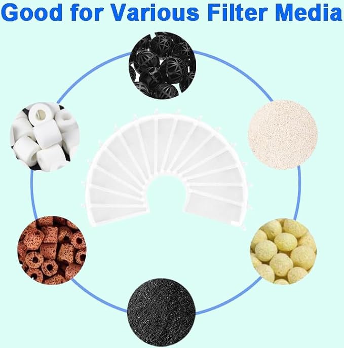 AQUANEAT Aquarium Filter Media Bags 15pcs Fish Tank Extra Fine 100 Micron Mesh Bags with Plastic Zipper for Activated Carbon (3" x 8")