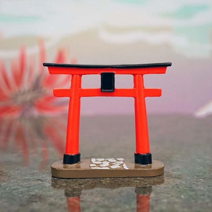 Milisten 1 Set Japanese Shrine Decoration DIY Decor Aquarium Landscape Prop Sand Table DIY Ornament Torii Sculpture Zen Style Statue Micro Landscape Decoration Sand Table Decoration, 9.00X8.00X3.00CM