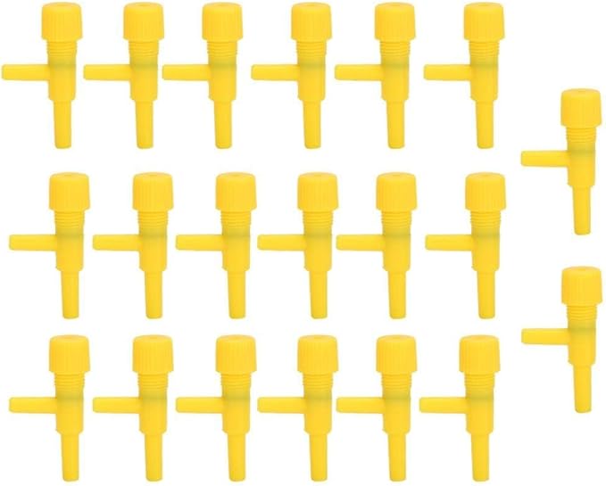 Zerodis 20Pcs Aquarium Airflow Control Valve, Plastic Fish Air Pump Regulating Valves Aquarium Accessories for 4mm Tube