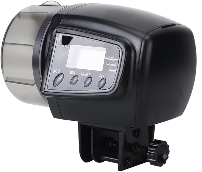 Adjustable Automatic Feeder Food Timer for Fish Tank Aquarium, 50-100g Capacity with Display Screen - Easy Scheduled Feeding, Clip & Hook Fixing, Ideal for Travel and Holiday
