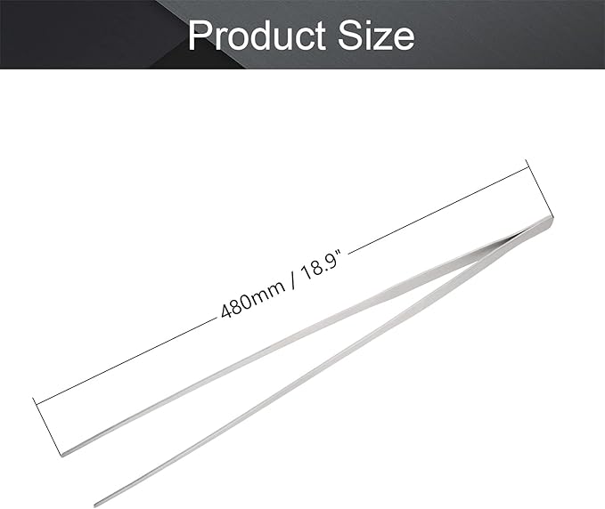 Utoolmart Aquarium Plant Tweezer, Stainless Steel Straight Tweezer, 48cm, For Fish Tank Plant Aquascape Tools, Feeding Tongs, 1 Pcs