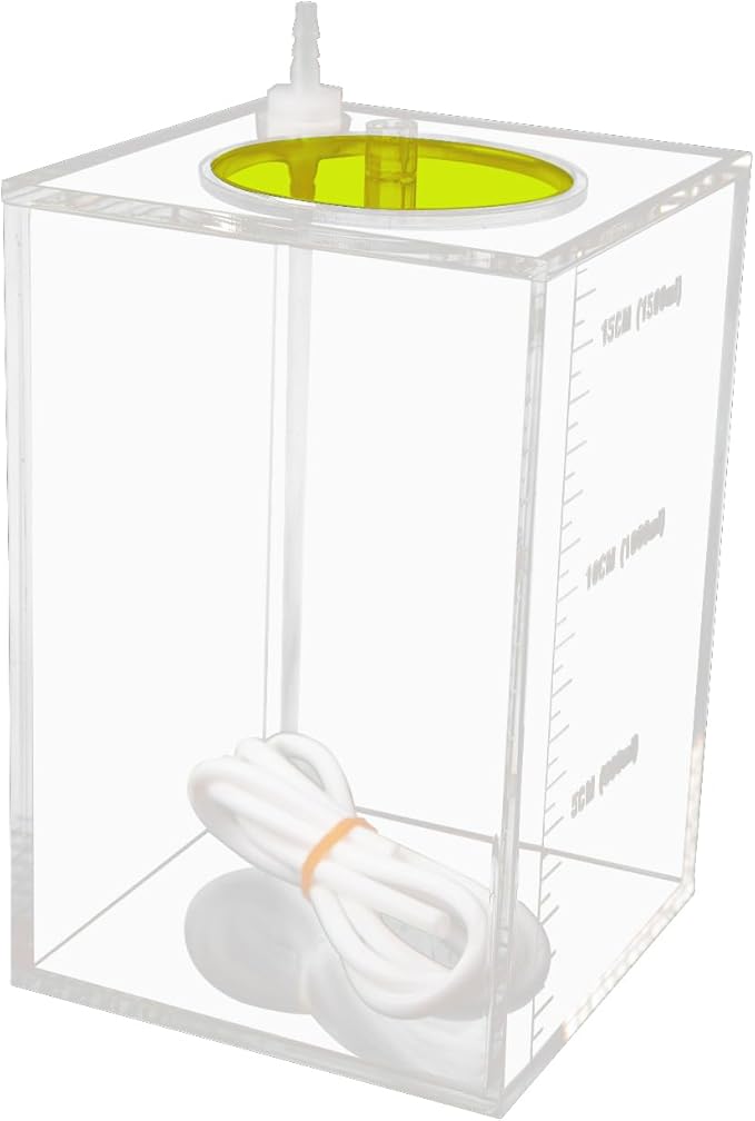 Aquarium Choice Acryli Made Liquid Storage Bucket Doing Pump Reservoir Container (4.25 * 4.25 * 6.5 Inch;1500ml/1.5L（Yellow）)
