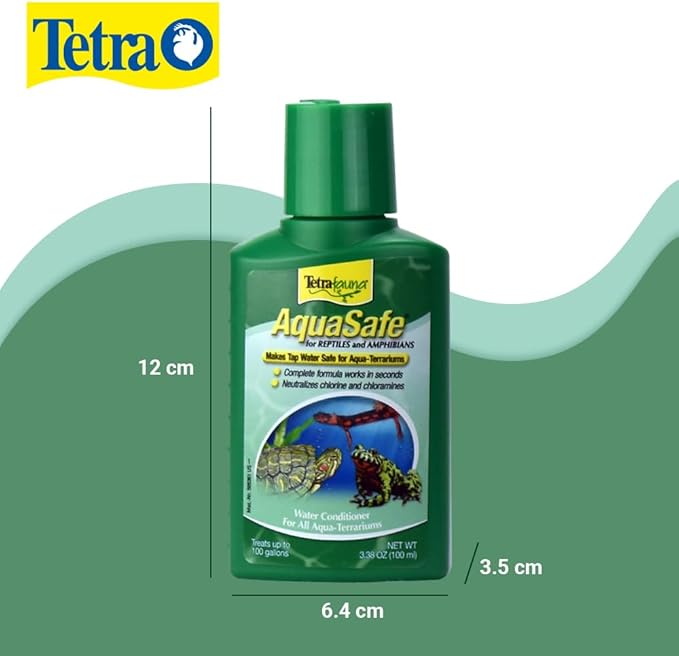 TetraFauna AquaSafe for Reptiles and Amphibians 3.38 Oz, Aqua-Terrarium Water Conditioner, Makes Tap Water Safe