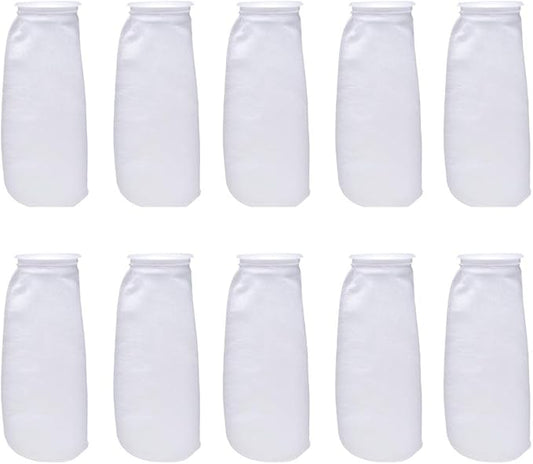 ALEGI Aquarium Filter Socks 4 inch by 14 Inch Long, 200 Micron - 4 Inch Ring Aquarium Felt Filter Bags (4 by 14 Inch - 10Pack)